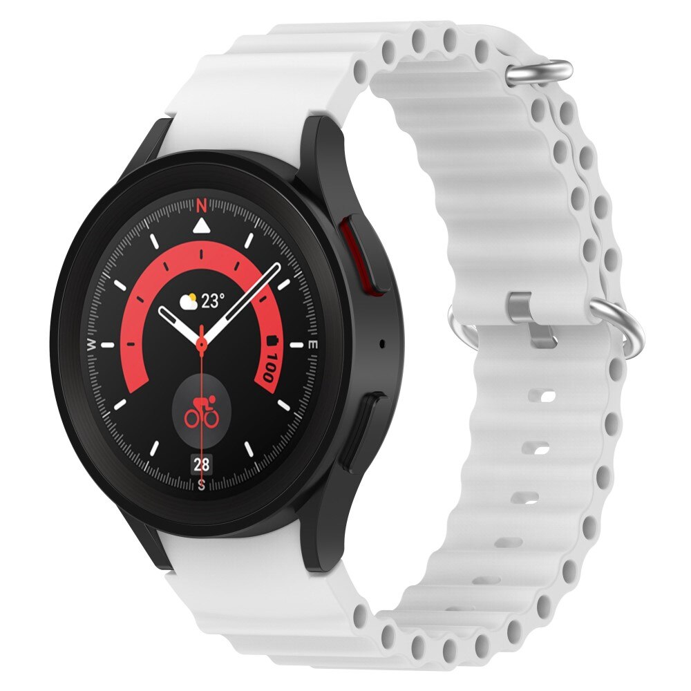 Full Fit Cinturino in silicone Resistente Samsung Galaxy Watch 4 44mm, bianco