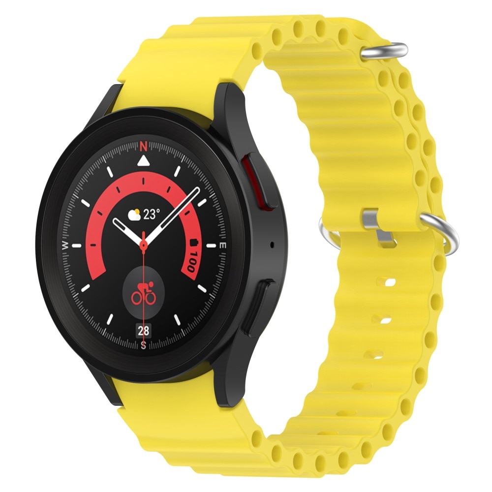 Full Fit Cinturino in silicone Resistente Samsung Galaxy Watch 4 Classic 42mm, giallo