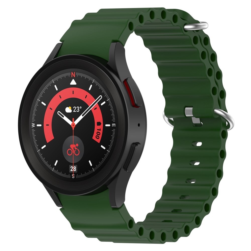 Full Fit Cinturino in silicone Resistente Samsung Galaxy Watch 5 Pro verde scuro