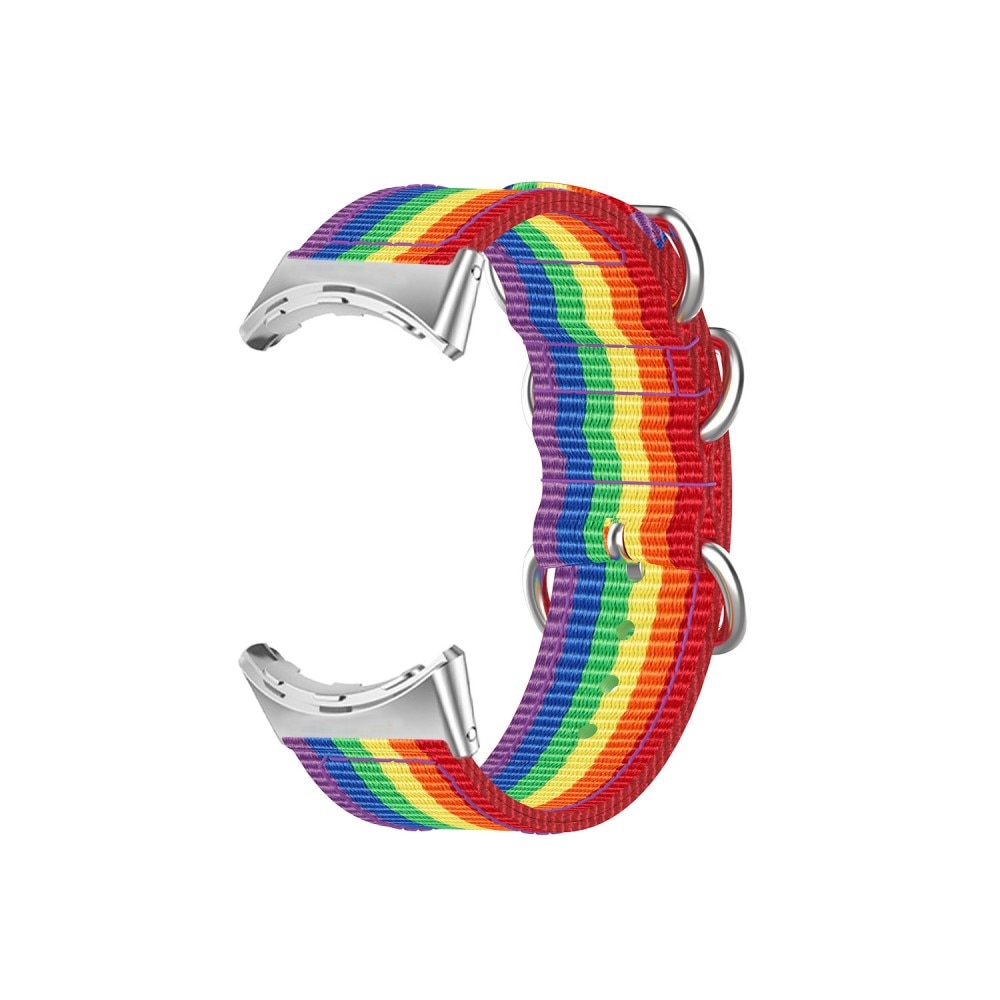 Cinturino in tessuto militare Google Pixel Watch arcobaleno