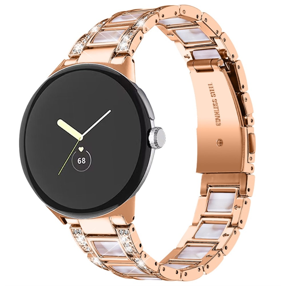 Cinturino di diamanti Google Pixel Watch Rosegold Pearl