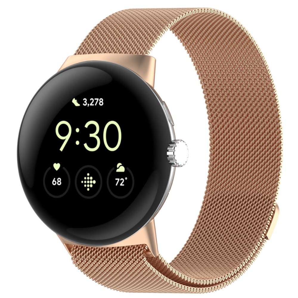 Cinturino in maglia milanese per Google Pixel Watch, oro rosa