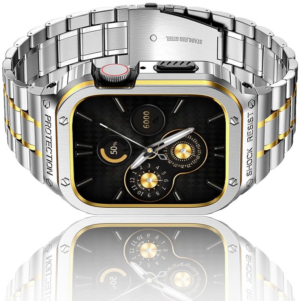 Cinturino Full Metal Apple Watch SE 44mm d'argento/oro