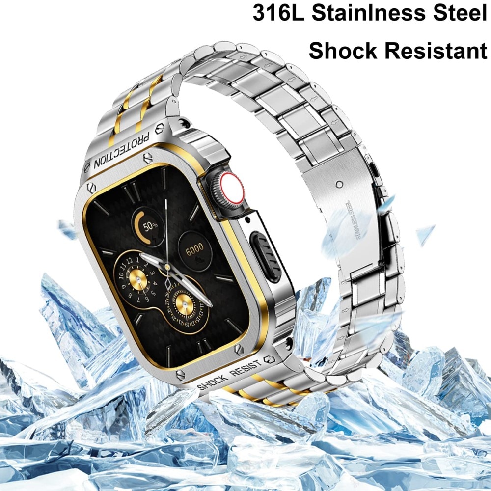 Cinturino Full Metal Apple Watch 44mm d'argento/oro
