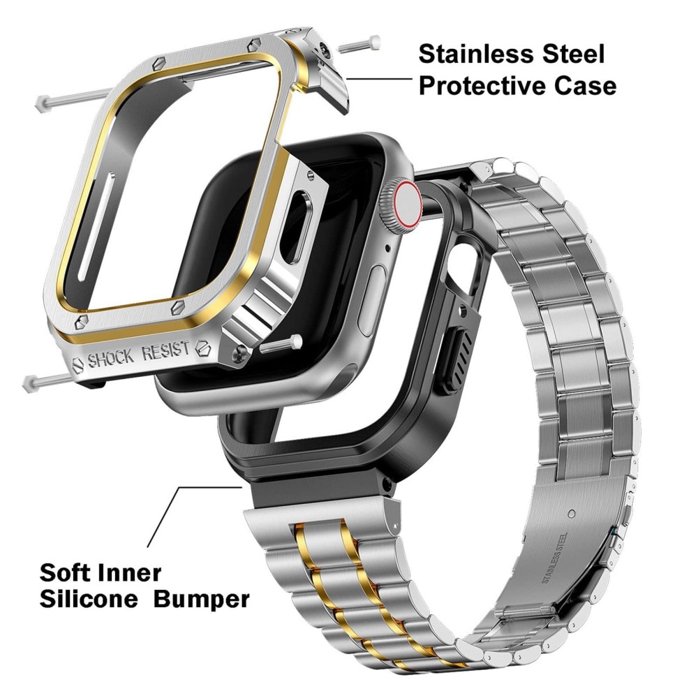Cinturino Full Metal Apple Watch SE 44mm d'argento/oro