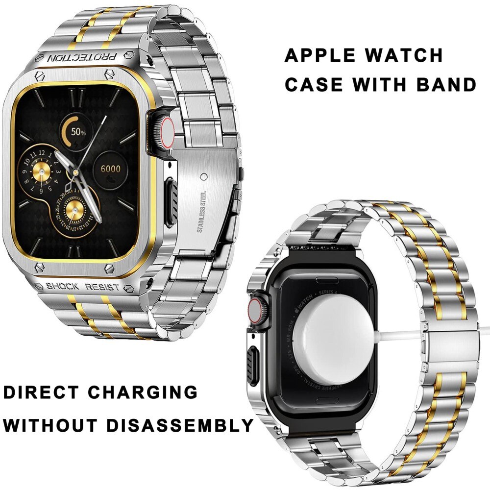 Cinturino Full Metal Apple Watch SE 44mm d'argento/oro