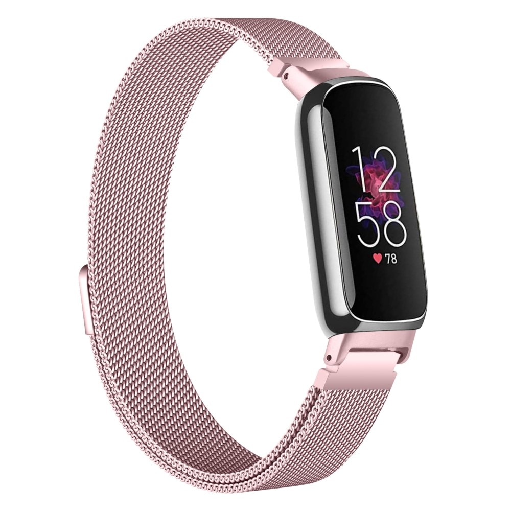 Cinturino in maglia milanese per Fitbit Inspire 3, rosa dorato