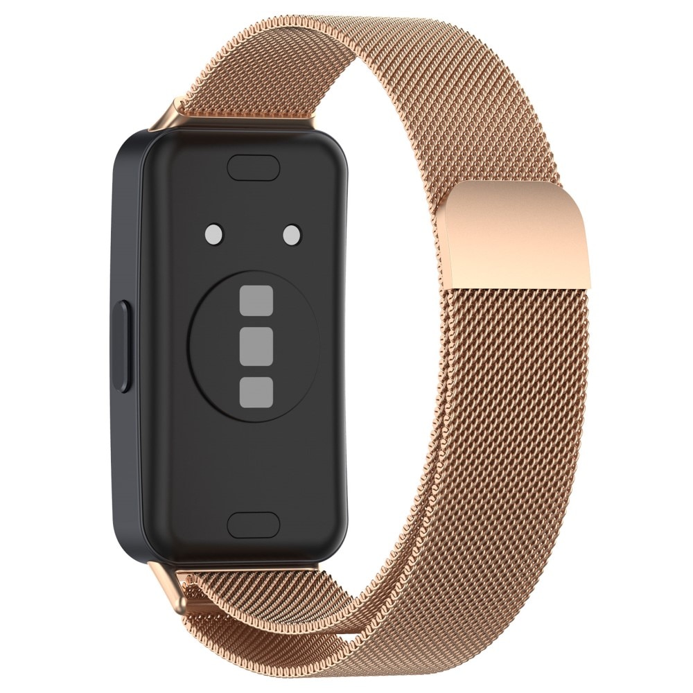 Cinturino in maglia milanese per Huawei Band 8, oro rosa