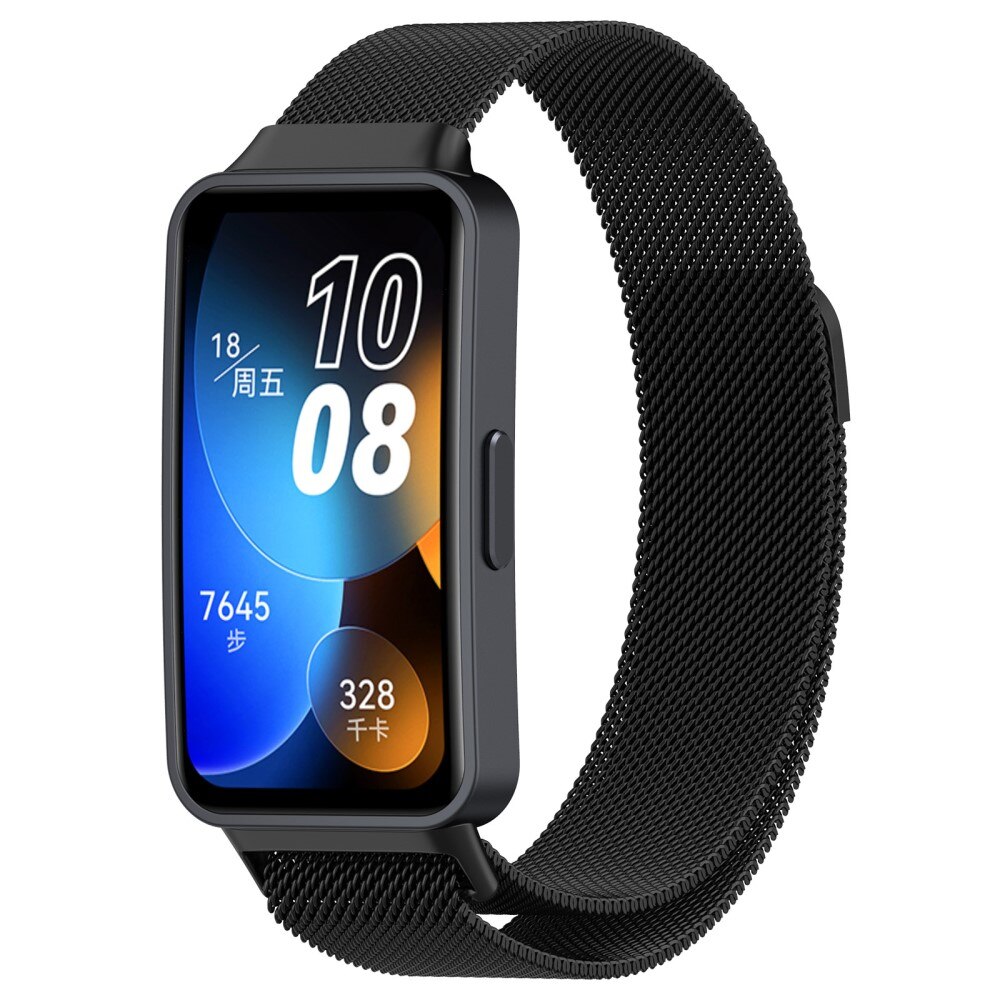 Cinturino in maglia milanese per Huawei Band 8, nero