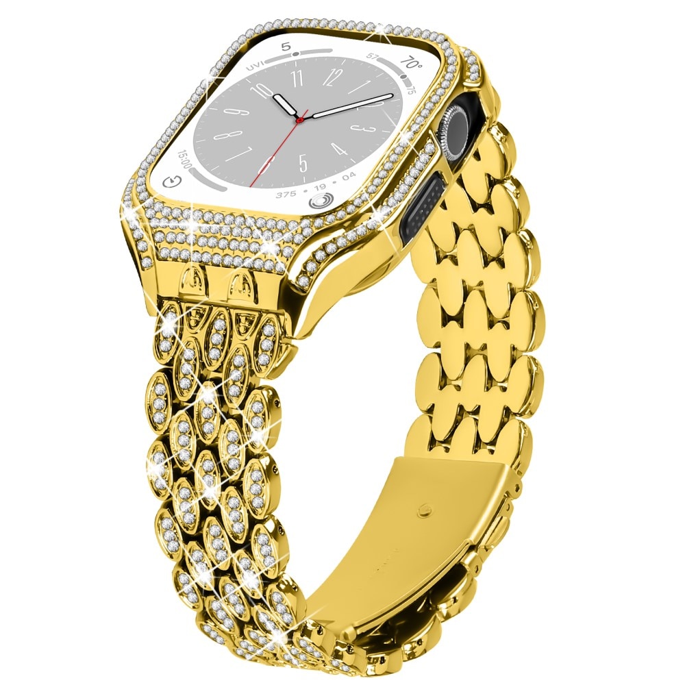 Cinturino in metallo con cover Rhinestone per Apple Watch 41mm, oro