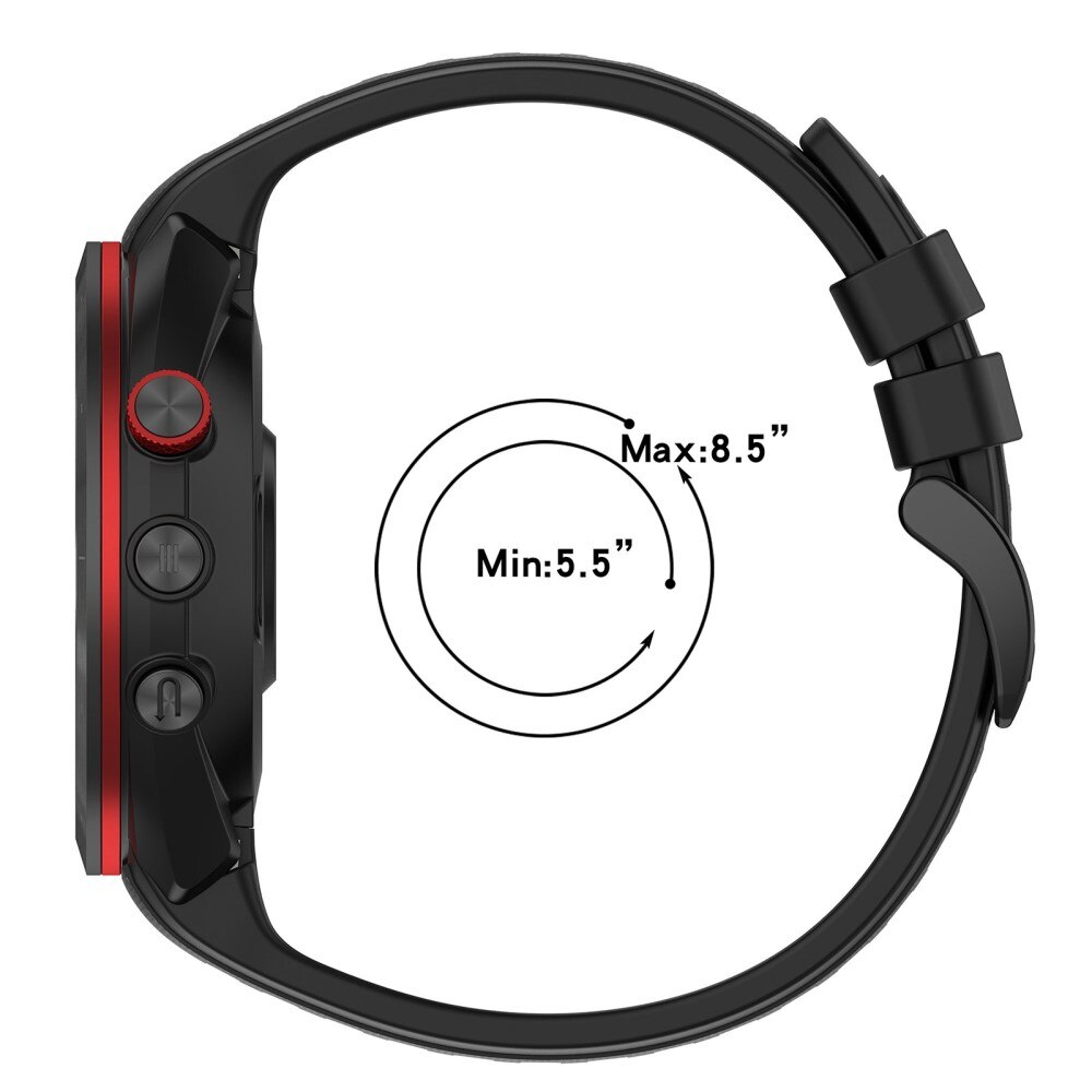 Cinturino in silicone per Garmin Approach S70 42mm, Nero