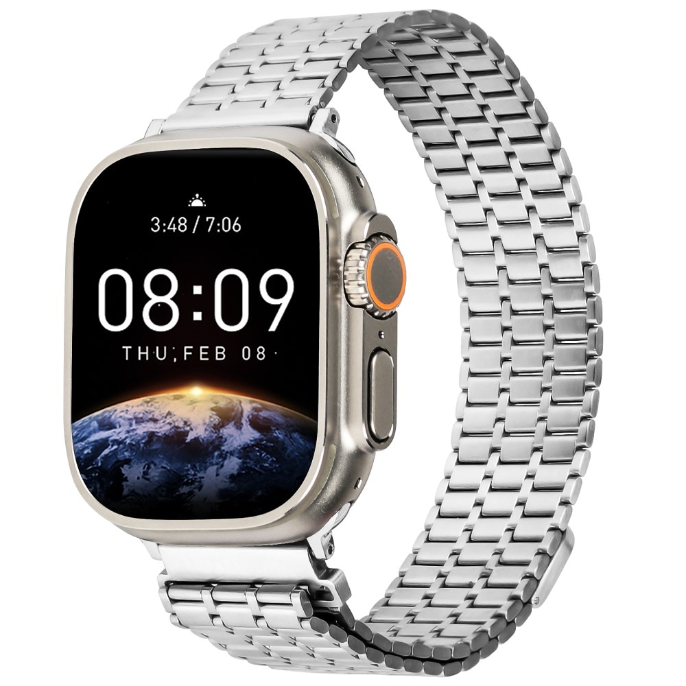 Cinturino Magnetic Business Apple Watch 45mm Series 9 d'argento