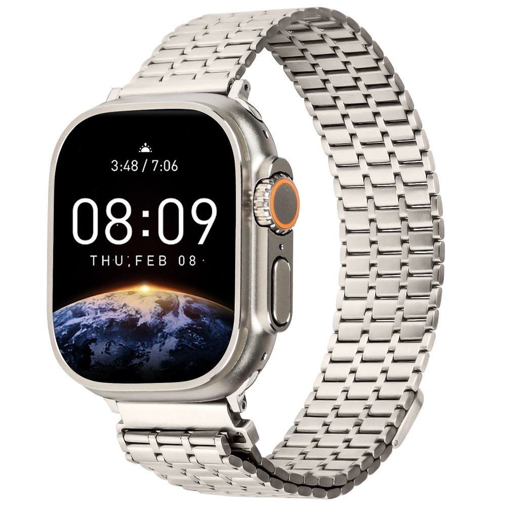 Cinturino Magnetic Business Apple Watch 45mm Series 8 titanio