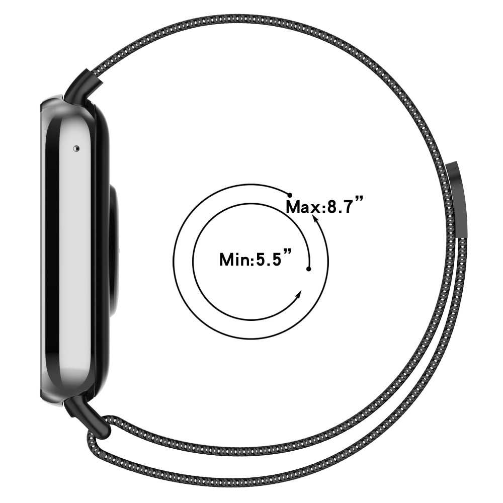 Cinturino in maglia milanese per Xiaomi Smart Band 8 Pro nero