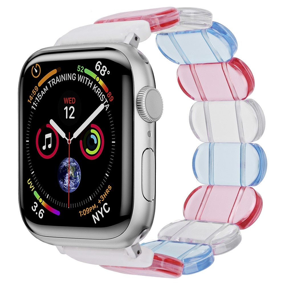 Cinturino in resina elastica Apple Watch 42mm, blu/rosa