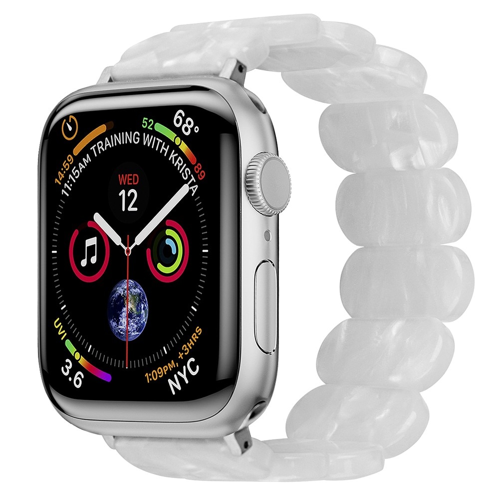 Cinturino in resina elastica Apple Watch SE 44mm, bianco perla