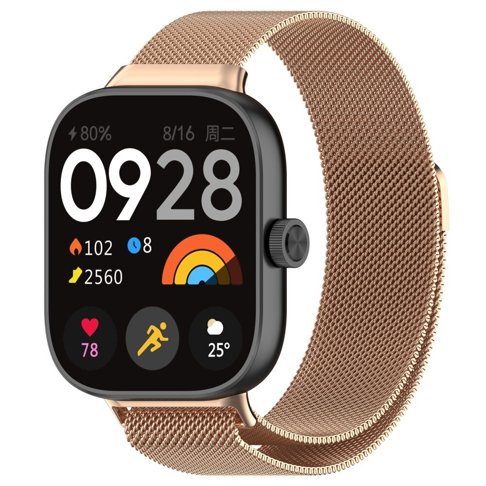 Cinturino in maglia milanese per Xiaomi Redmi Watch 4, oro rosa