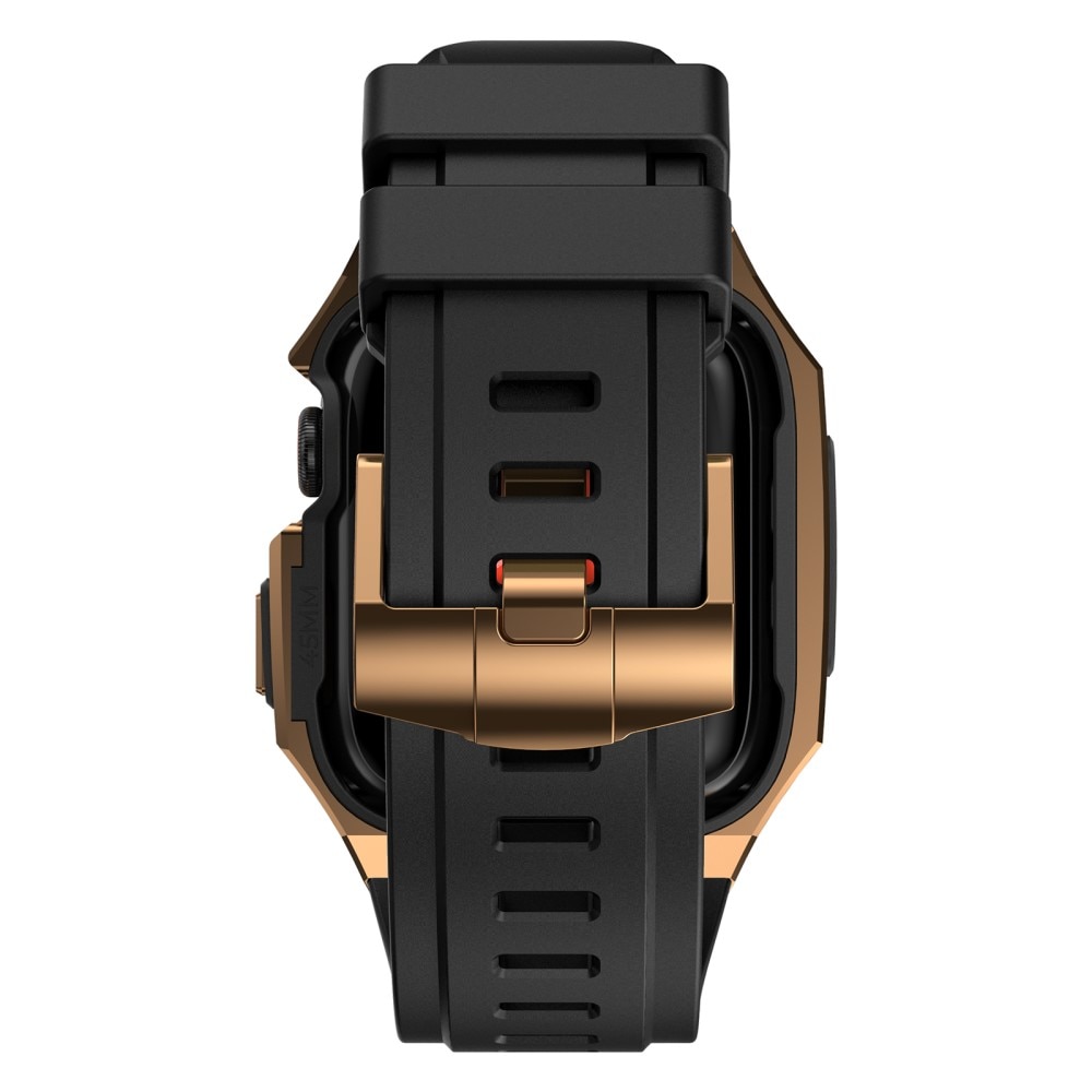 Cinturino con cover in acciaio inossidabile Apple Watch 45mm Series 9 nero/oro