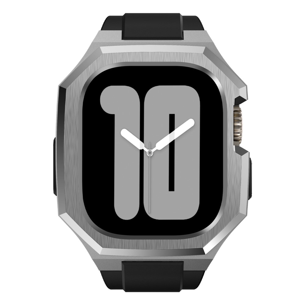Cinturino con cover in acciaio inossidabile Apple Watch Ultra 49mm d'argento/nero