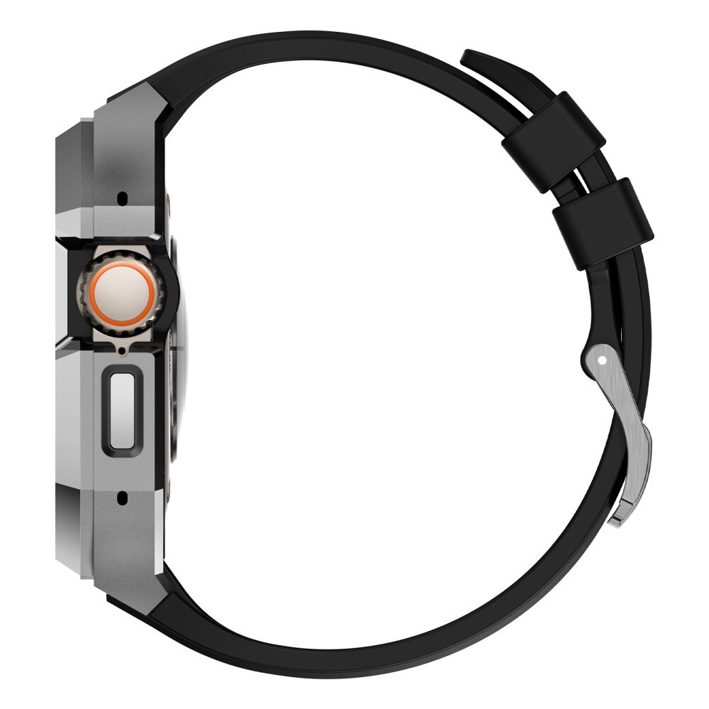 Cinturino con cover in acciaio inossidabile Apple Watch Ultra 49mm d'argento/nero