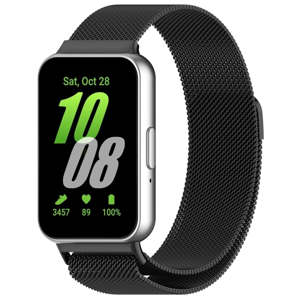 Cinturino in maglia milanese per Samsung Galaxy Fit 3, nero