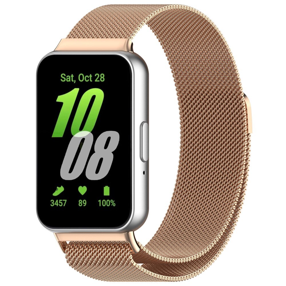 Cinturino in maglia milanese per Samsung Galaxy Fit 3, oro rosa