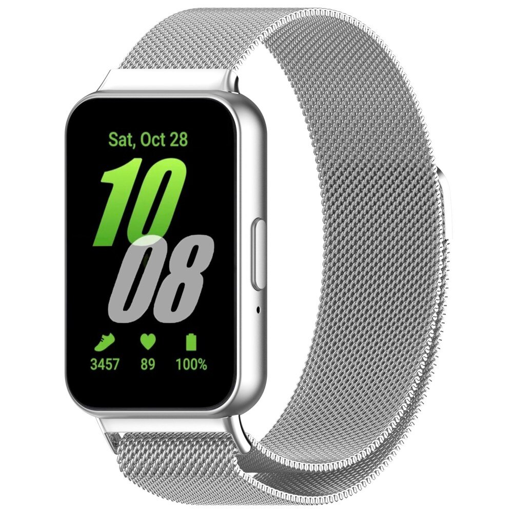 Cinturino in maglia milanese per Samsung Galaxy Fit 3, d'argento