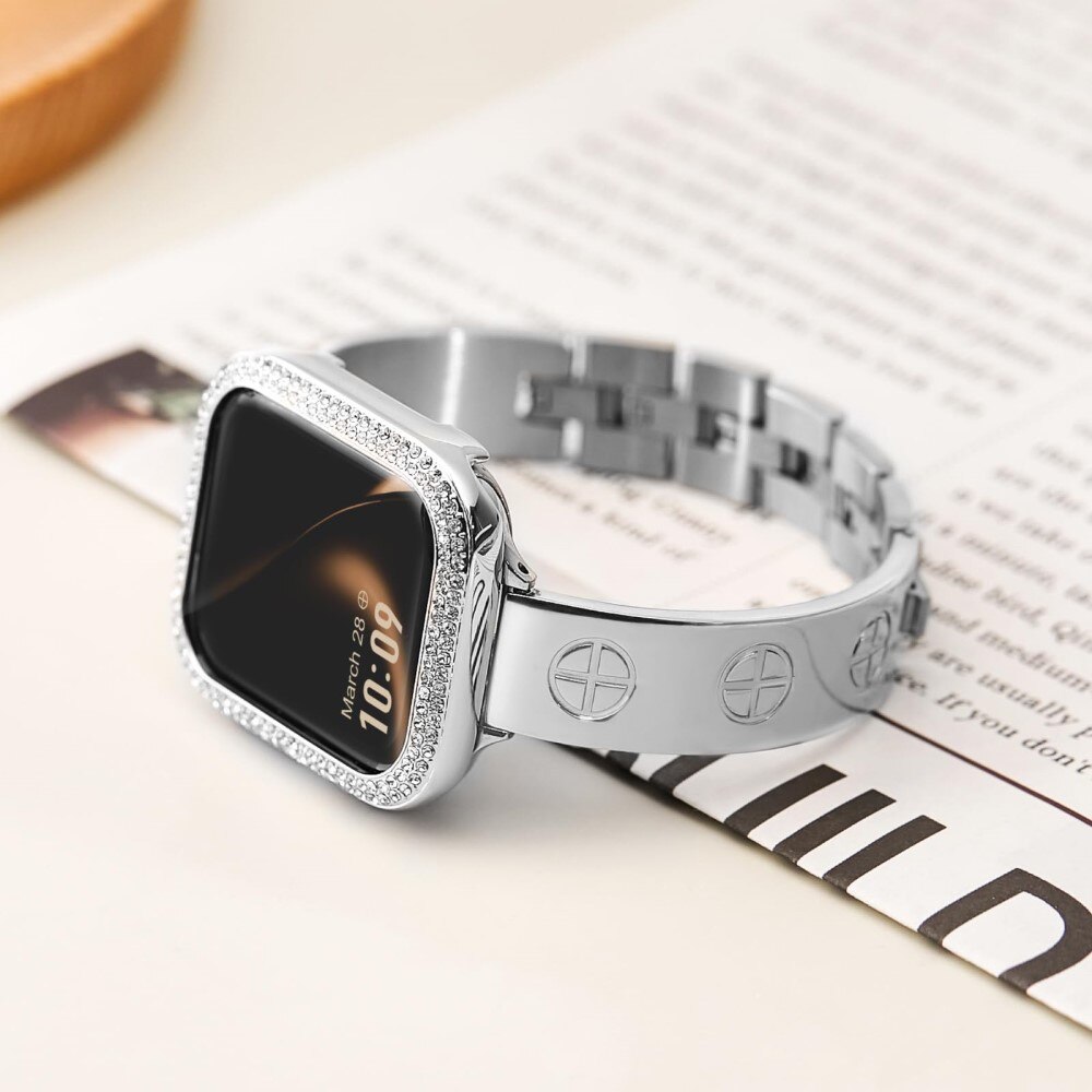 Cinturino Bangle Cross Apple Watch 41mm Series 7, d'argento