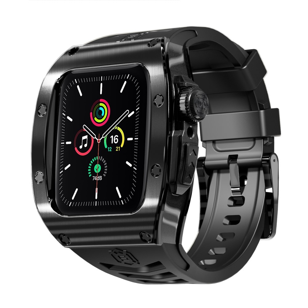 High Brushed Metal Cover con Cinturino Apple Watch 45mm Series 8, Black