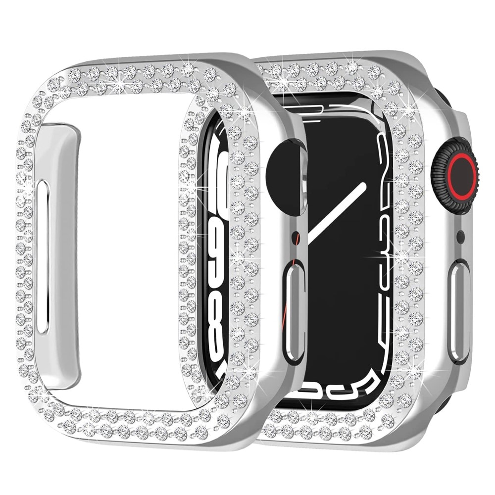 Cover Rhinestone Apple Watch 41mm Series 7 d'argento