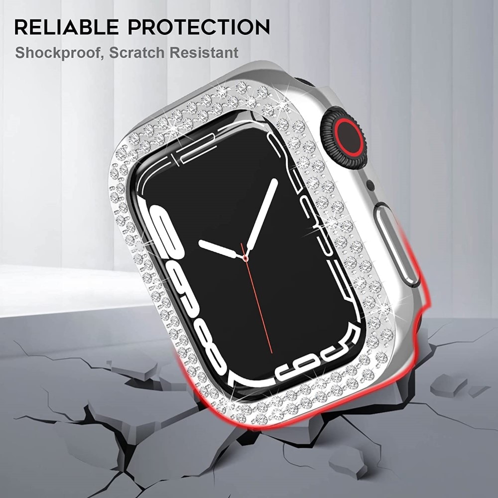 Cover Rhinestone Apple Watch 41mm Series 9 d'argento