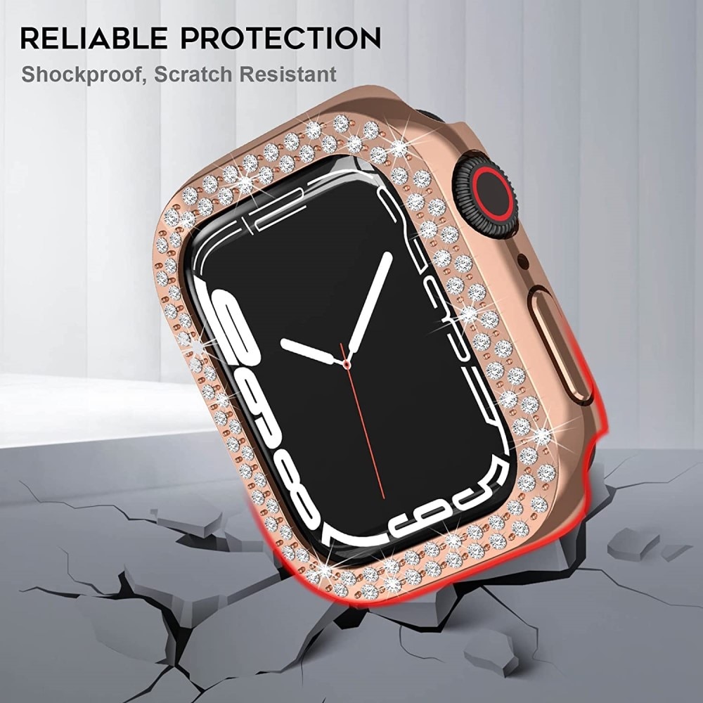 Cover Rhinestone Apple Watch 41mm Series 9 oro rosa