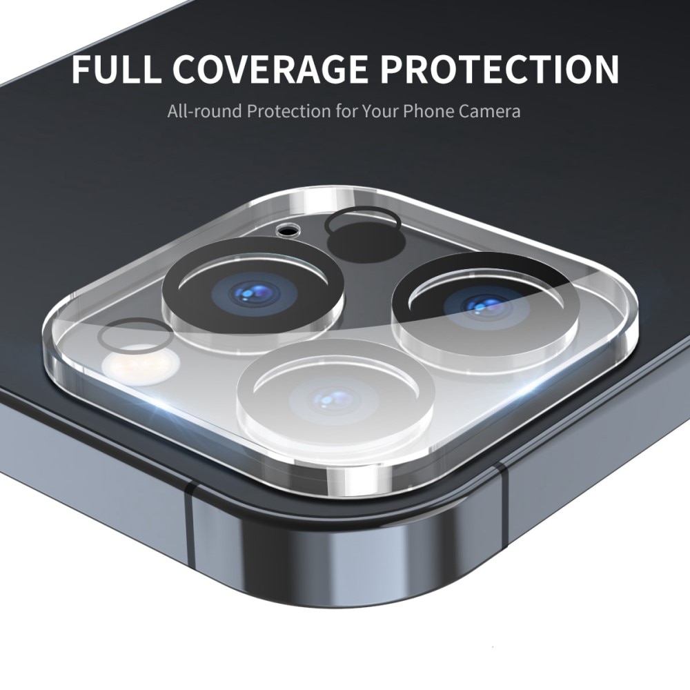 Proteggilente in vetro temperato alluminio iPhone 14 Pro Max Trasparente
