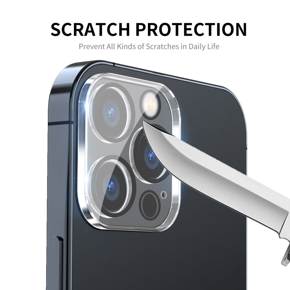 Proteggilente in vetro temperato alluminio iPhone 14 Pro Trasparente