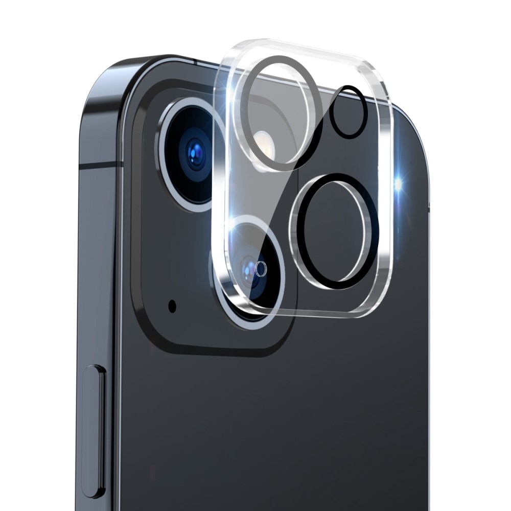 Proteggilente in vetro temperato alluminio iPhone 14 Trasparente