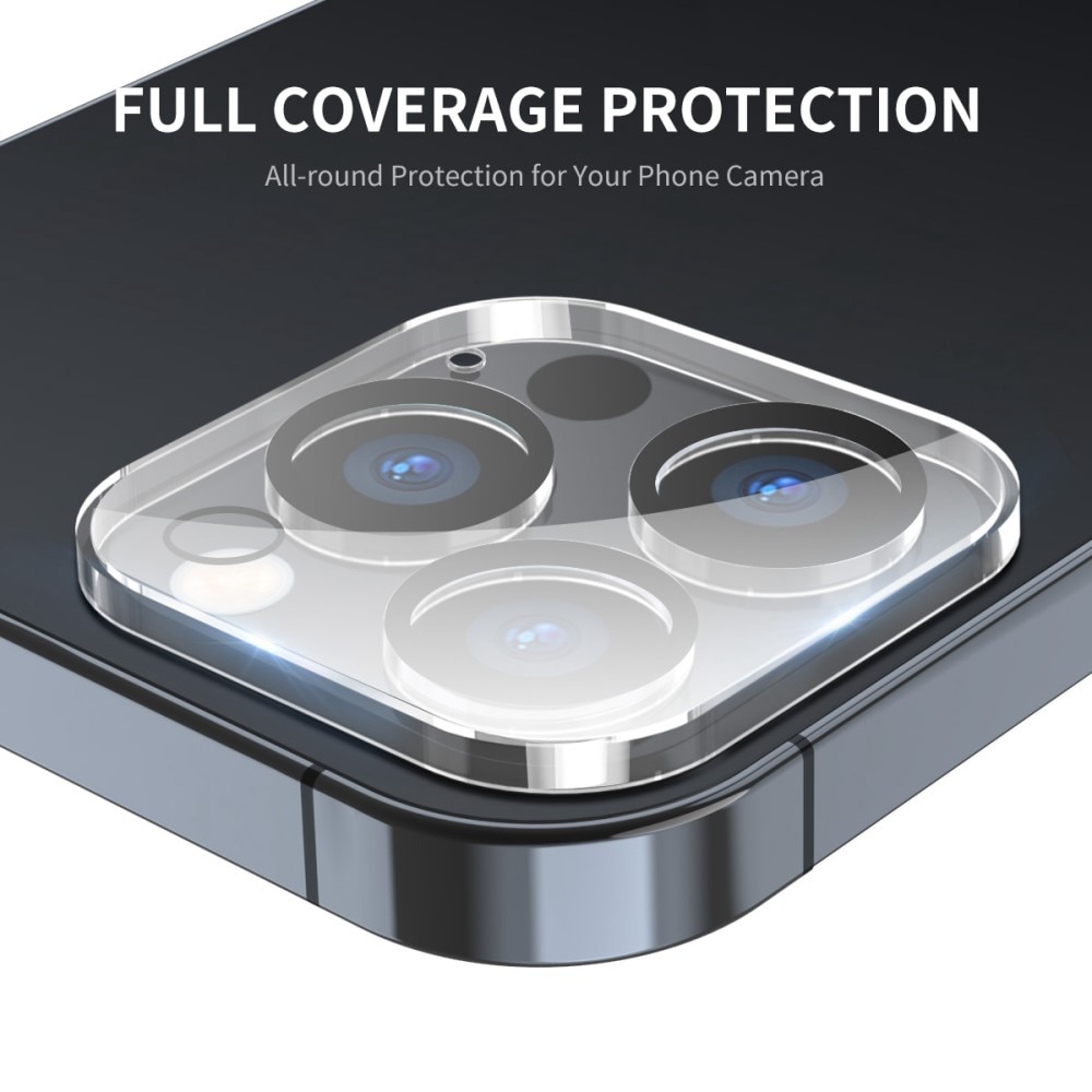 Proteggilente in vetro temperato alluminio iPhone 13 Pro Max Trasparente