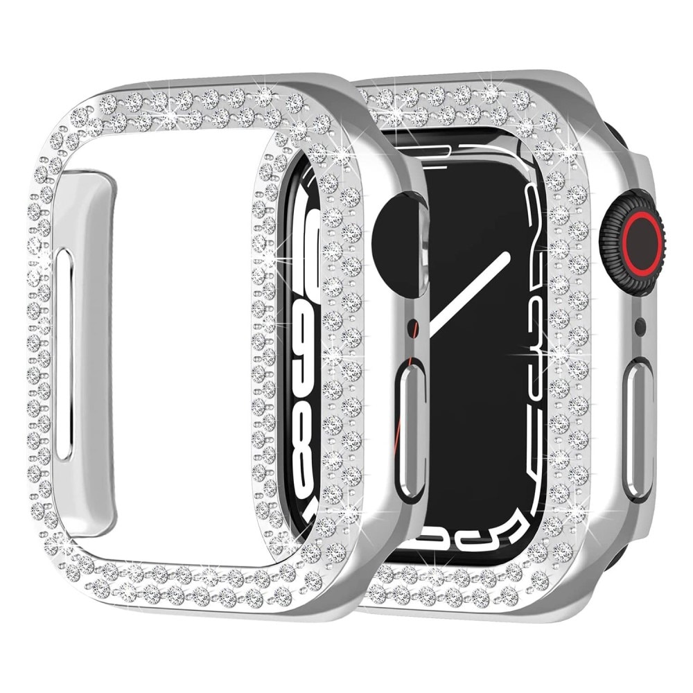 Cover Rhinestone Apple Watch 44mm d'argento