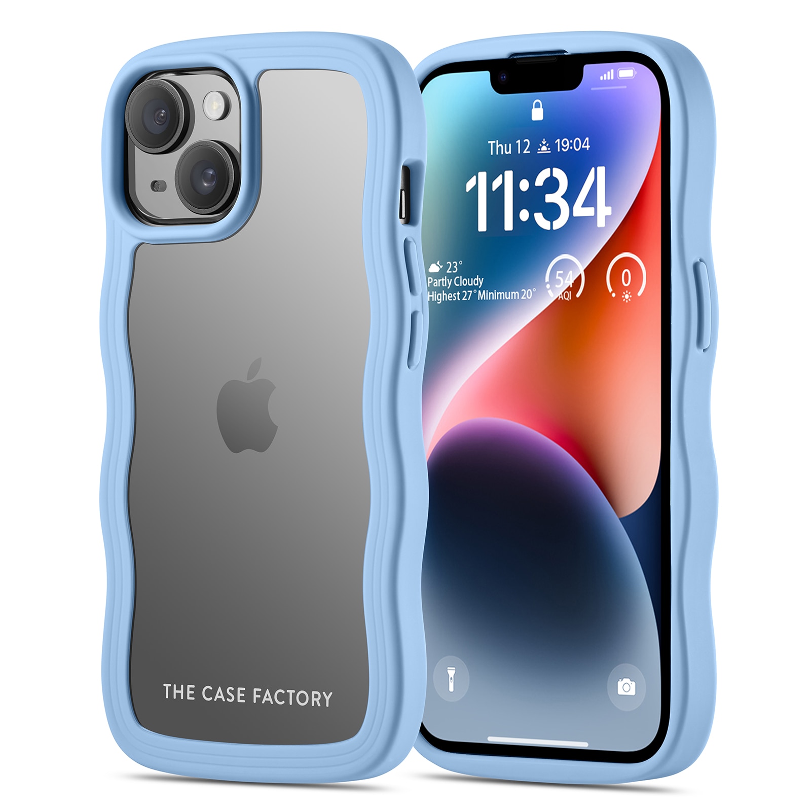 The Wave Case iPhone 15 Blu