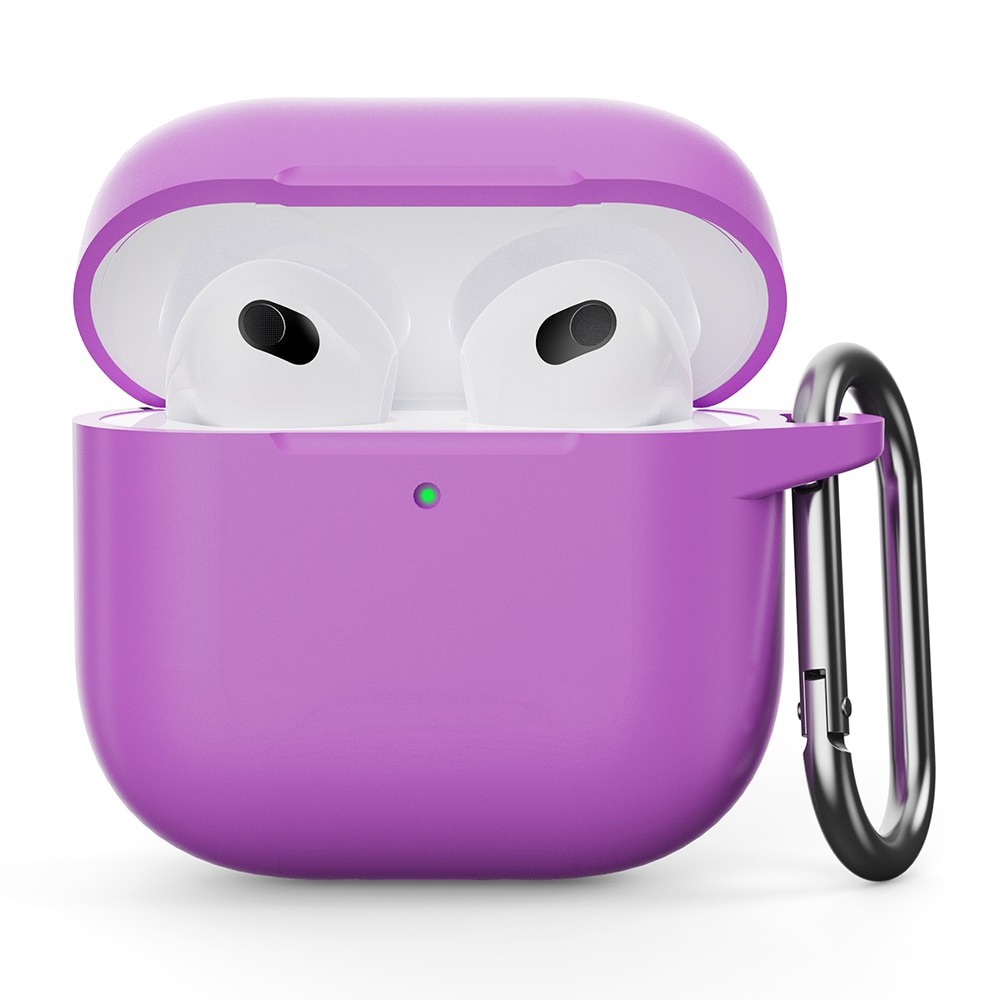 Cover in silicone con moschettone Apple AirPods 4 Viola
