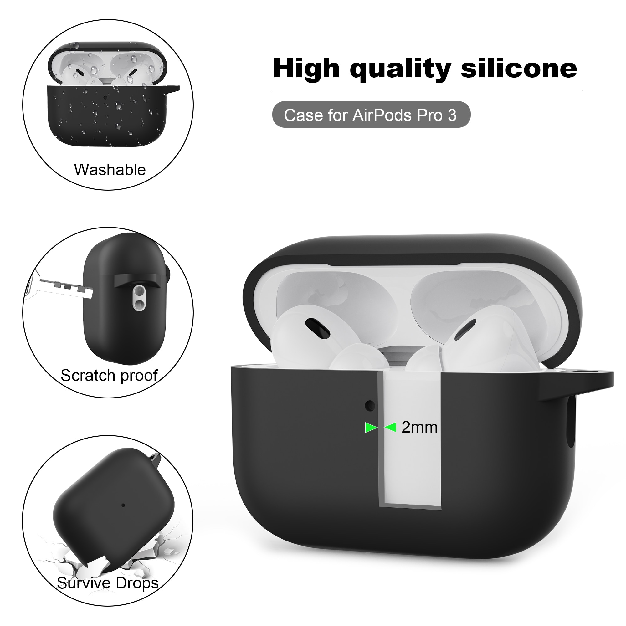 Cover in silicone con moschettone Apple AirPods Pro 3 Blu