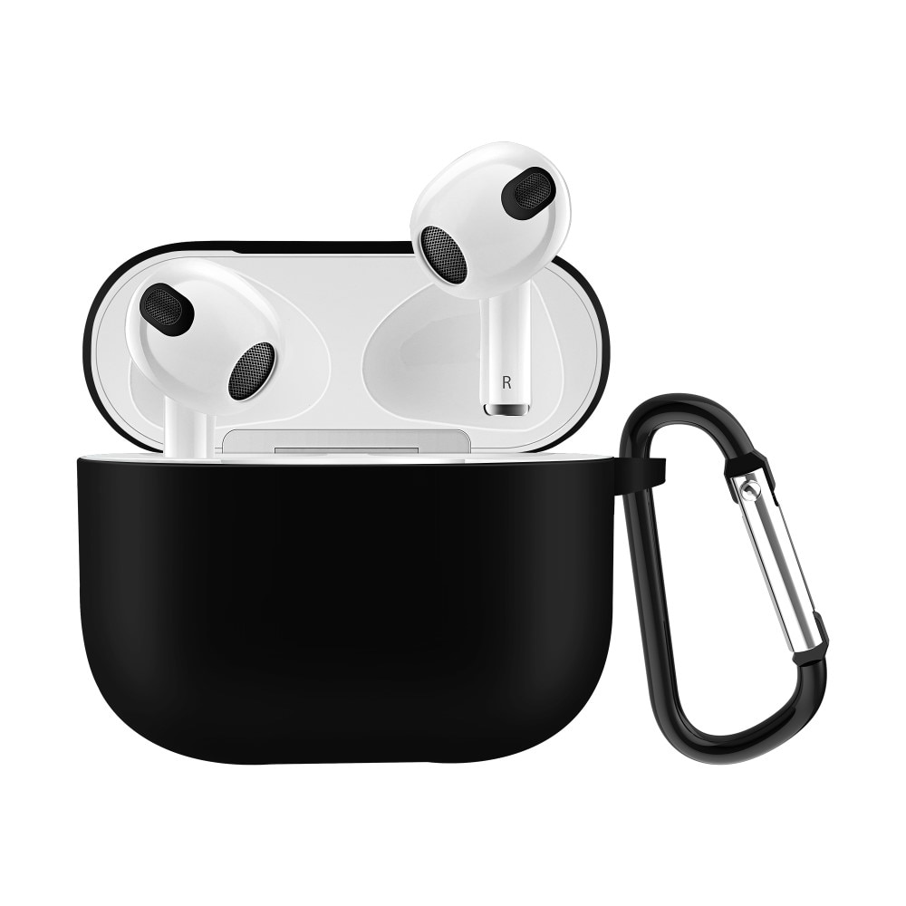 Cover in silicone con moschettone AirPods 3 Nero