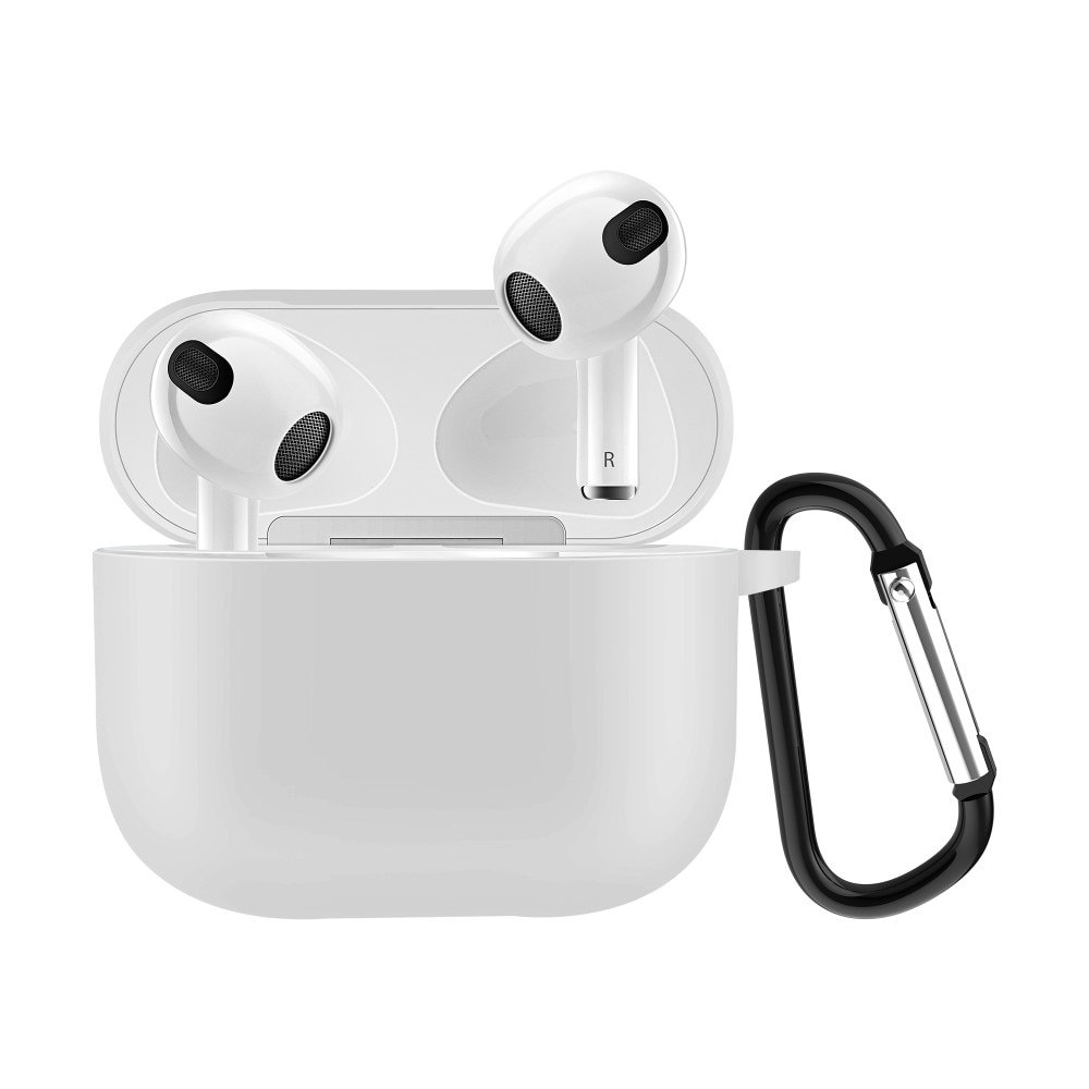 Cover in silicone con moschettone AirPods 3 Bianco