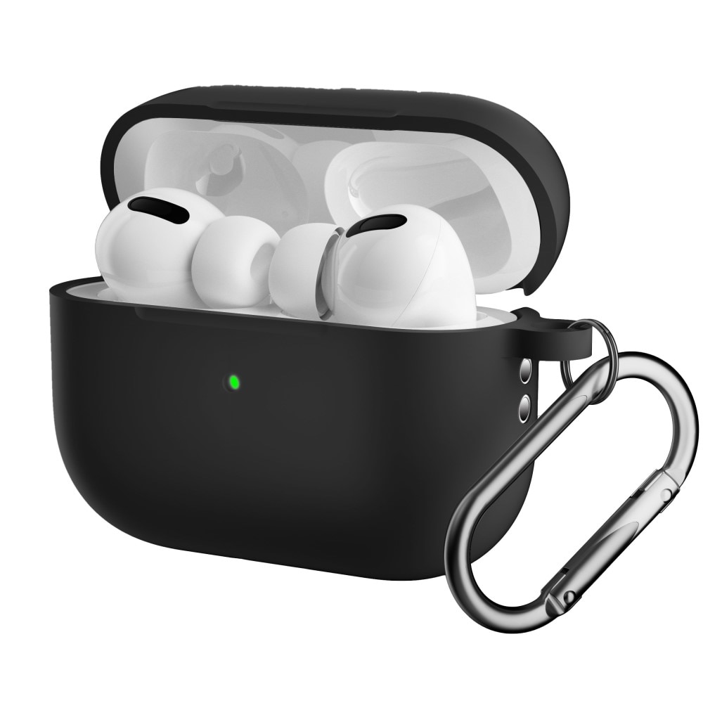 Cover in silicone con moschettone AirPods Pro 2 Nero