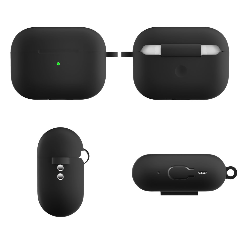 Cover in silicone con moschettone AirPods Pro 2 Nero