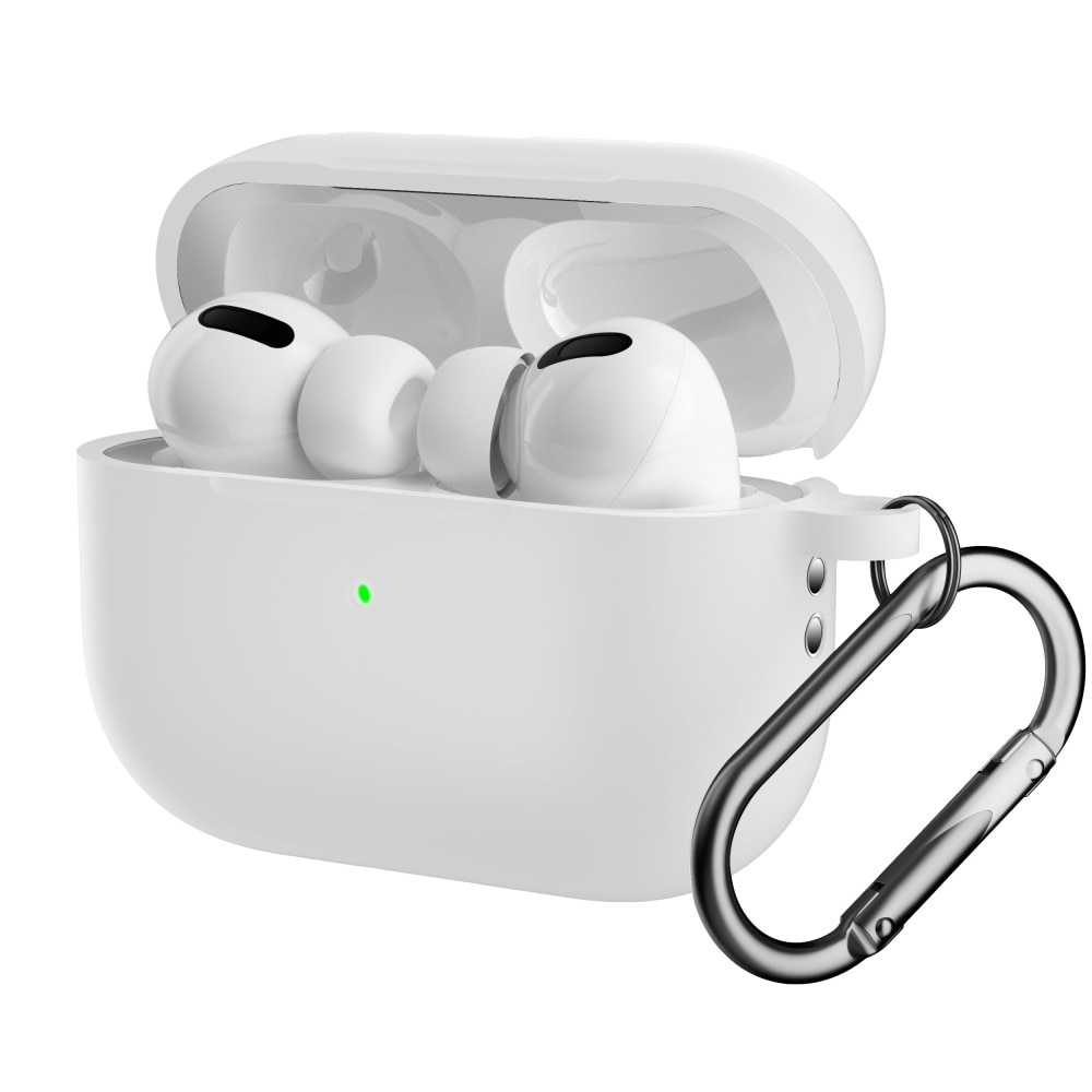 Cover in silicone con moschettone AirPods Pro 2 Bianco