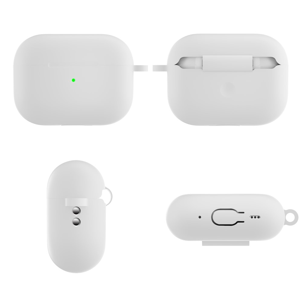 Cover in silicone con moschettone AirPods Pro 2 Bianco