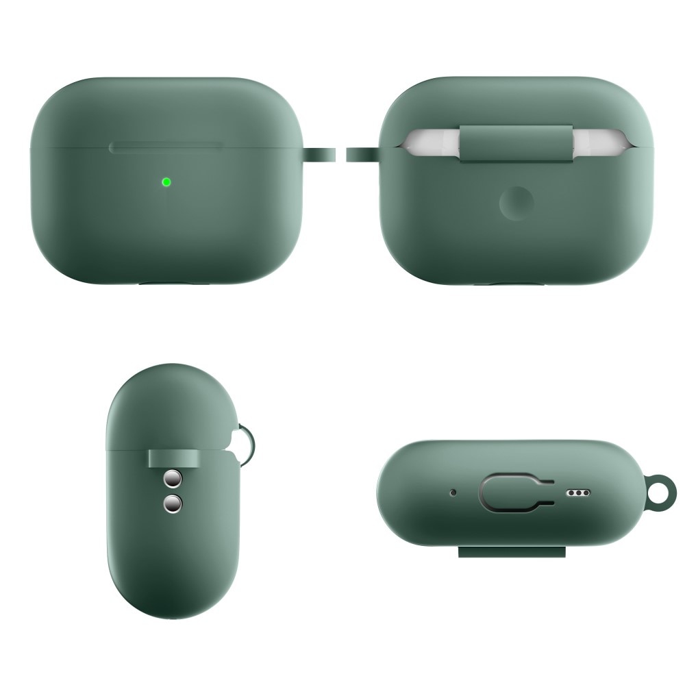 Cover in silicone con moschettone AirPods Pro 2 Verde