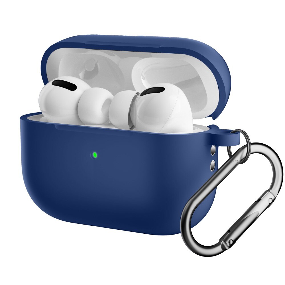 Cover in silicone con moschettone AirPods Pro 2 Blu