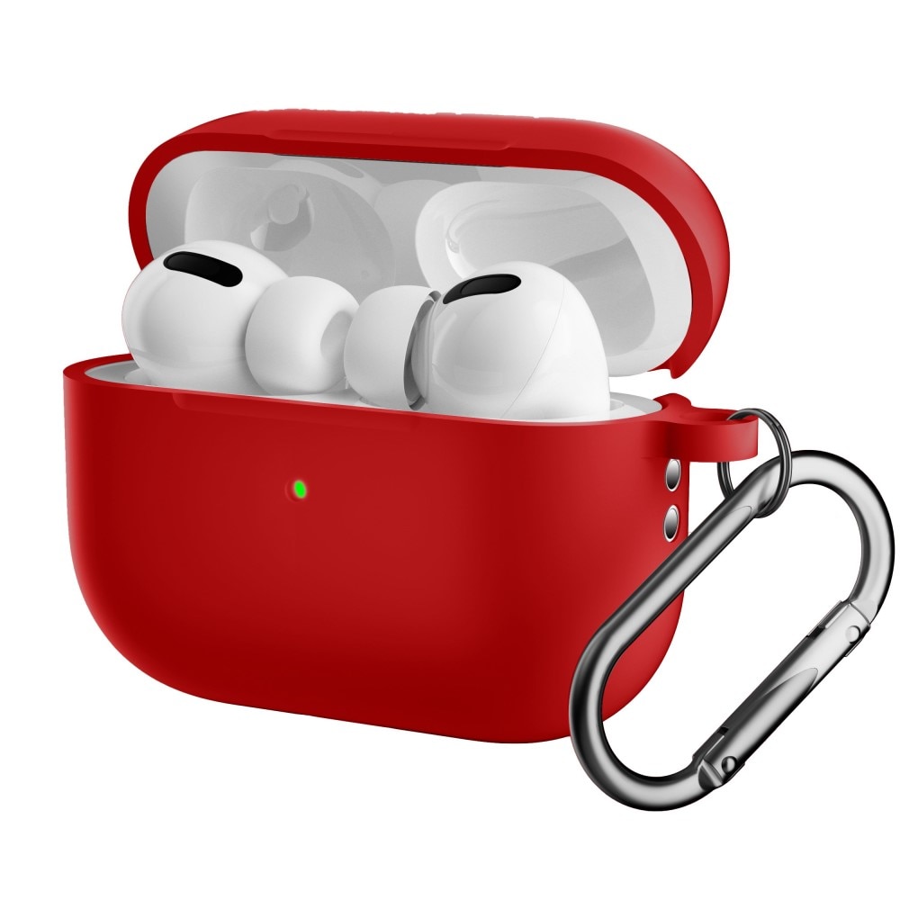 Cover in silicone con moschettone AirPods Pro 2 Rosso