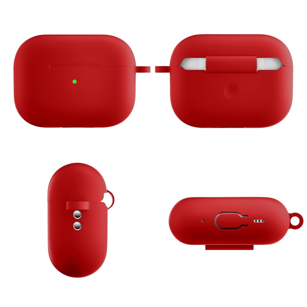 Cover in silicone con moschettone AirPods Pro 2 Rosso
